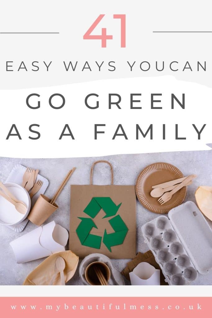 Looking for ways to go green? This gives you 41 easy ways that you can reduce your families carbon footprint and save energy by Laura at My Beautiful Mess